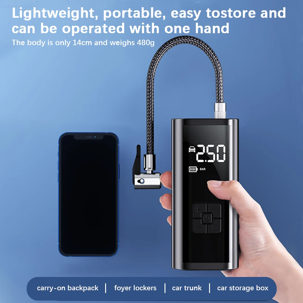 Auto RV Truck Trailer Elektrische luchtpomp Draadloze band Opblaasbare luchtpomp Draagbaar voor motorfiets Fiets Inflator Compressor