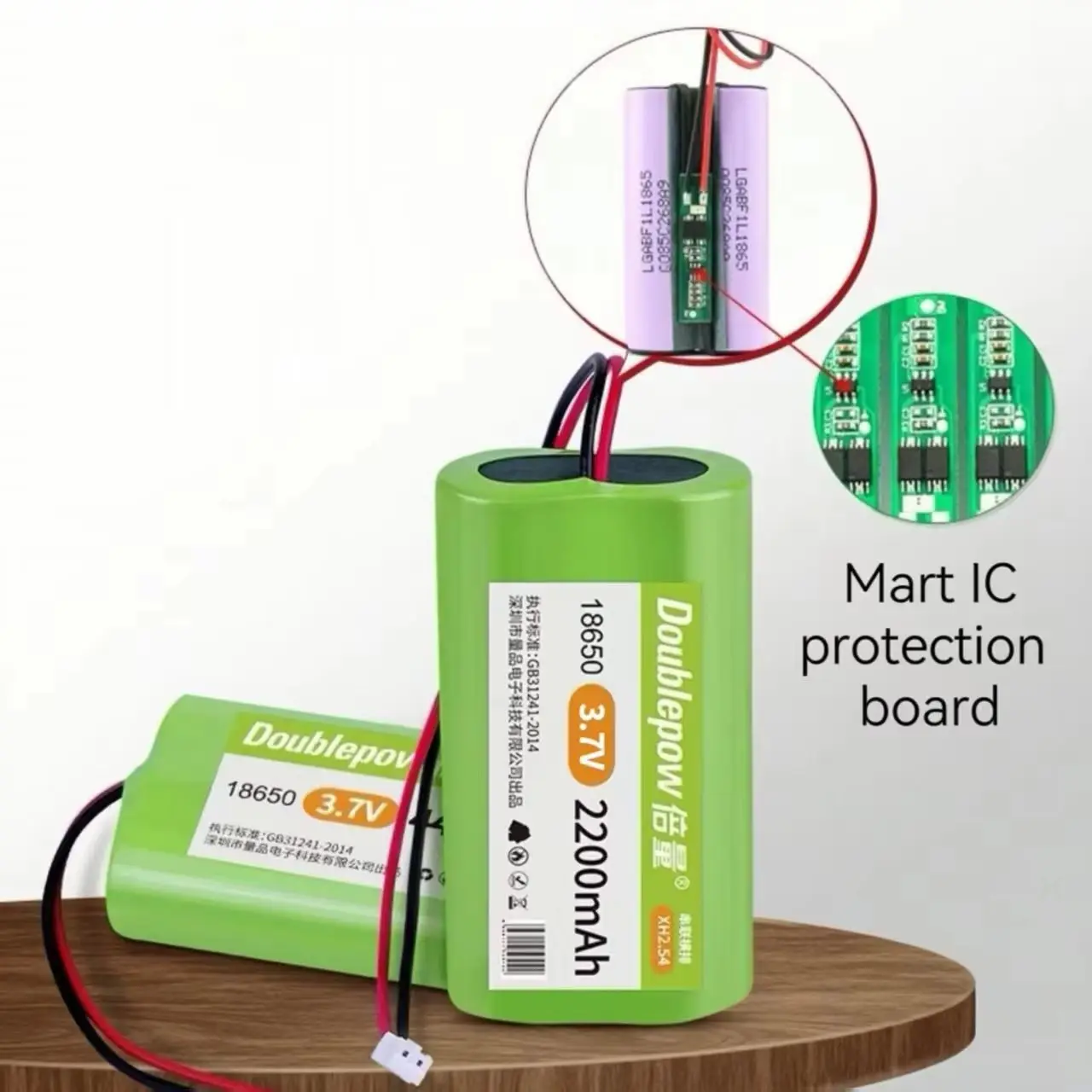 Batería recargable 18650, 3,7 V, enchufe XH2.54, batería de litio 18650 con cargador USB para linterna, proyector, altavoces, Radios