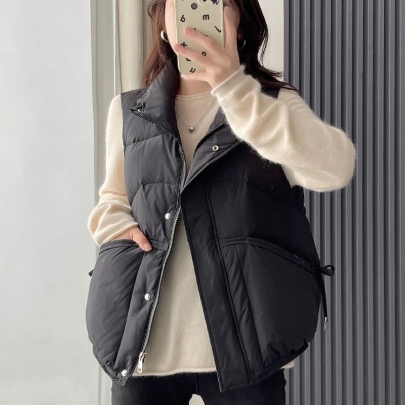 ผ้าฝ้ายผู้หญิงเสื้อกั๊ก 2025 ใหม่แฟชั่นเสื้อกั๊กอเนกประสงค์ฤดูใบไม้ร่วงฤดูหนาวสีทึบเสื้อกั๊กเสื้อแจ็คเก็ตผู้หญิงเสื้อกั๊ก h522