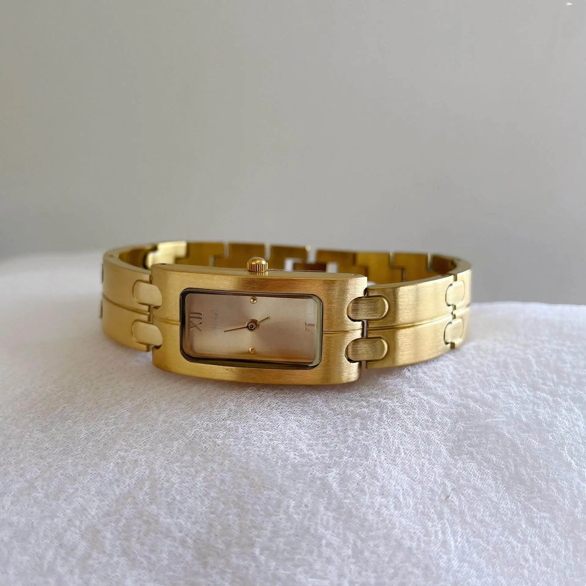 

New Small Dial Square Watch With Thin Strap, Beaded Bracelet Style, Simple And Elegant Women'S Watch 2026. Women'S Watch.