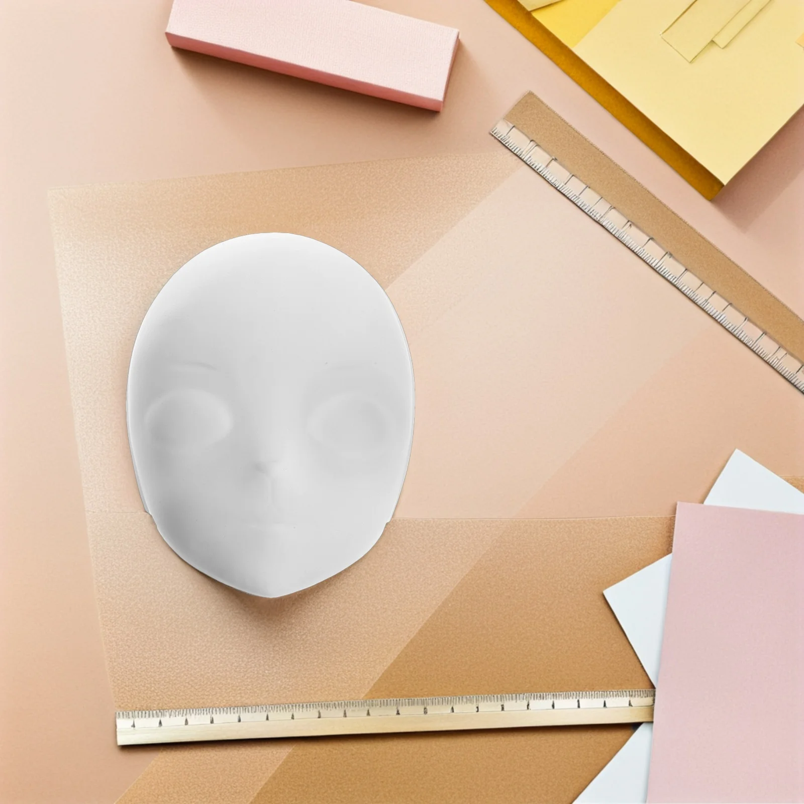 2Pcs Fox Face Blank White PVC Masks Matte Paintable Masquerade Masks DIY Halloween Cosplay Accessories Plain Masquerade Mask