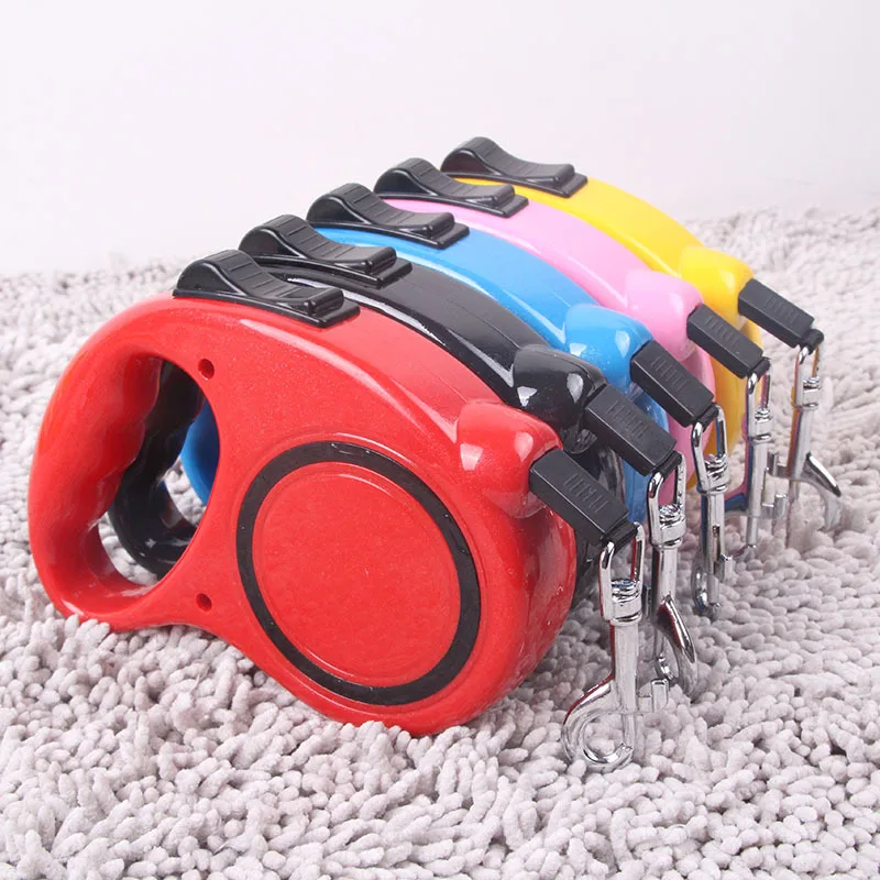 3M/5M Retractable Dog Leash One Hand Lock Automatic Expand Walking Lead Portable Pet Traction Rope For Small Medium Dogs