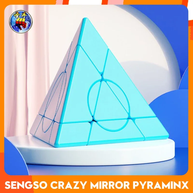 Shengshou Crazy Mirror Pyraminx Magic Speed Cube Sengso ปริศนามืออาชีพเกม Fidget ของเล่นสําหรับของขวัญเด็ก