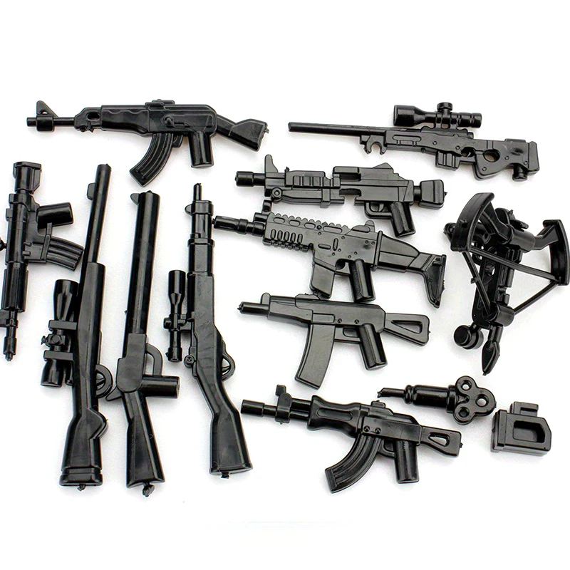 Pack de briques de construction pour armes militaires, pièces, figurines de soldats, accessoires, pièces de rechange, briques DIY MOC, accessoires, jouets militaires de la Seconde Guerre mondiale