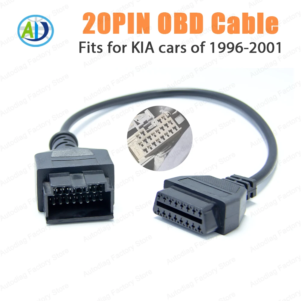 

Диагностический кабель OBDII для KIA 20Pin к OBD2 16Pin, совместимый с разъемом автомобильного диагностического адаптера ELM327, автоматическое преобразование сканера