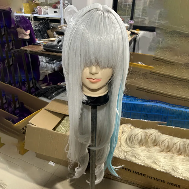 شعر مستعار جينشين إمباكت كوسبلاي فراق جانبي مع فروة رأس مقلدة لـ Xikuike