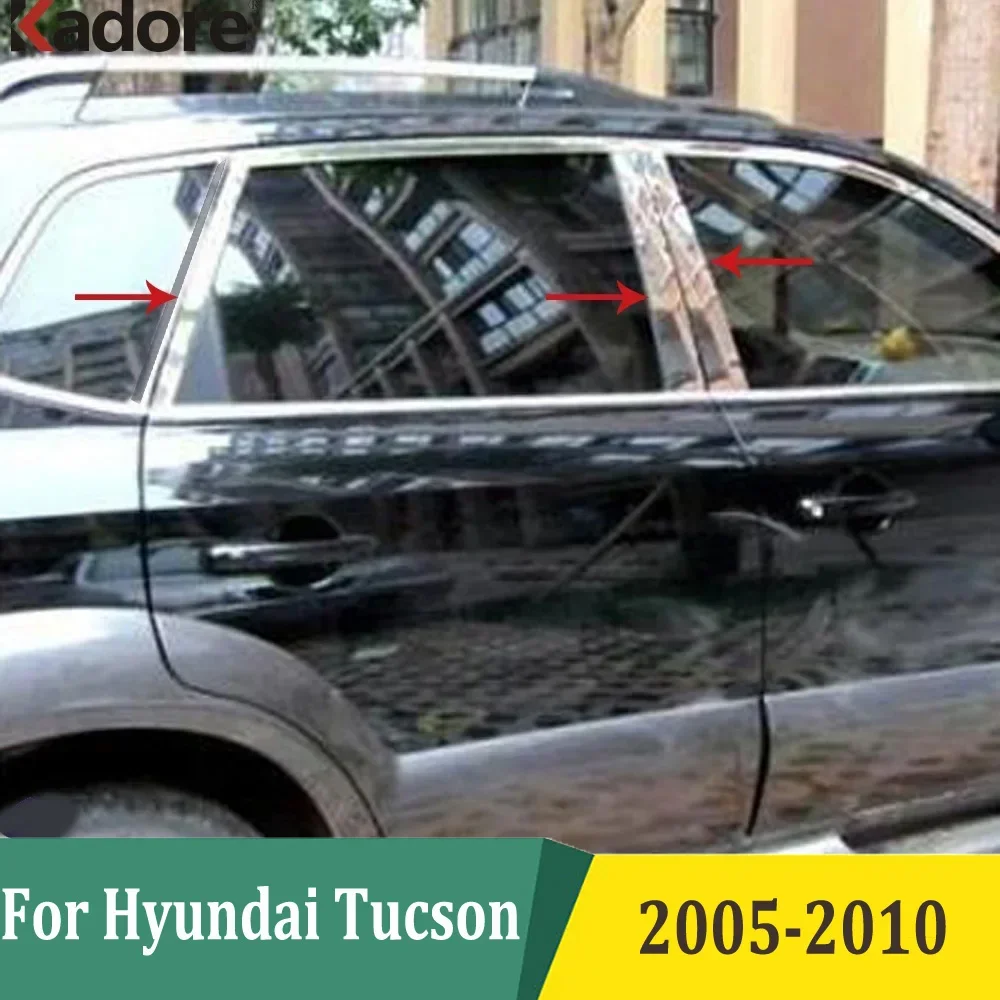 

For Hyundai Tucson 2005-2007 2008 2009 2010 Window Center Pillars B+C Molding Trim Cover Strip Styling Exterior Accessories