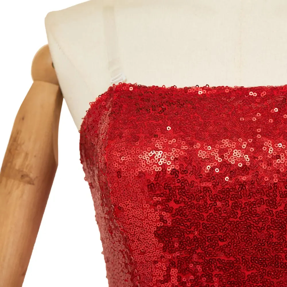 Haazbin Charlie Morningstar Red Sequined Dress Cosplay Costume TV Hell Inn Disguise Sexy Strapless Evening Dress Halloween Suit view 4