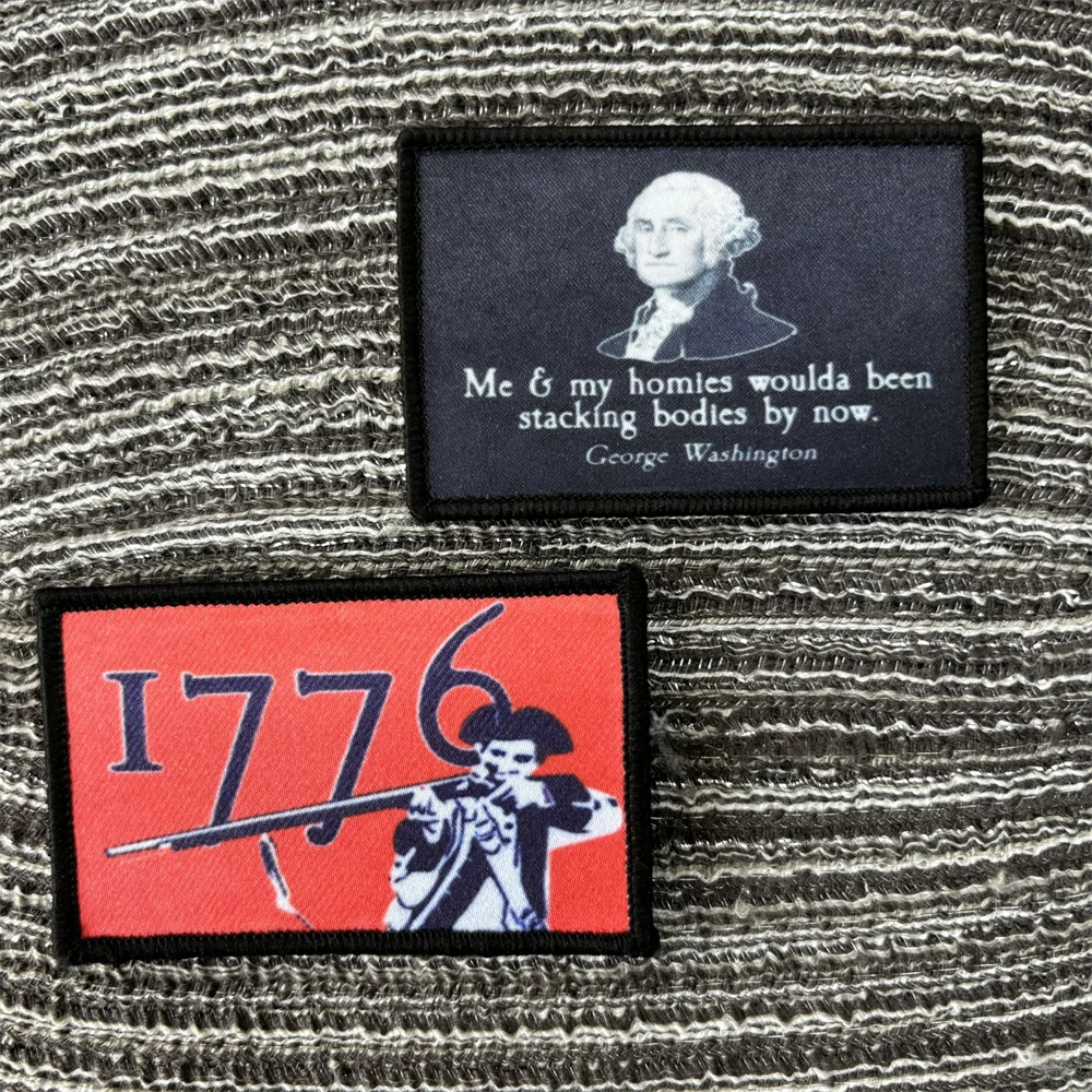 

USA Patriot 1776 Printing Patches on Clothes Washington Morale Badge Hook and Loop Tactical Military Backpack Patch