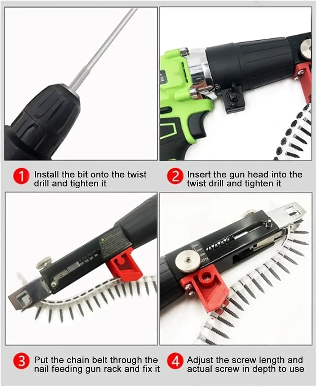 Electric Drywall Screwdriver Gun Wodworking Tools Cordless Power Drill Adjustable Screw Length and Depth Easy to Use Carpentry