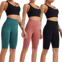 Leggings Push Up pour femmes, sensation nue, contrôle du ventre, Yoga, course à pied, Fitness, pantalons Slim, taille haute, short de motard de sport 1