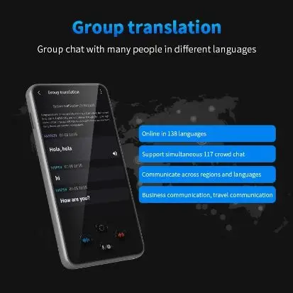 جهاز مترجم اللغة S85 pro 4 بوصة HD 138 لغة تسجيل فيديو صوتي ترجمة الترجمة دون اتصال 8 جيجابايت 2000 مللي أمبير في الساعة
