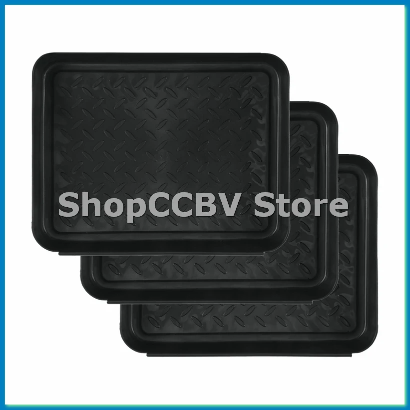

3PCS Boot Tray Heavy Duty Shoe Mat Trays,Storage Tray,Dog Bowl or Cat Bowl Mats Trap Mud to Protect Floor 13.7X10.8 Inch-A50M
