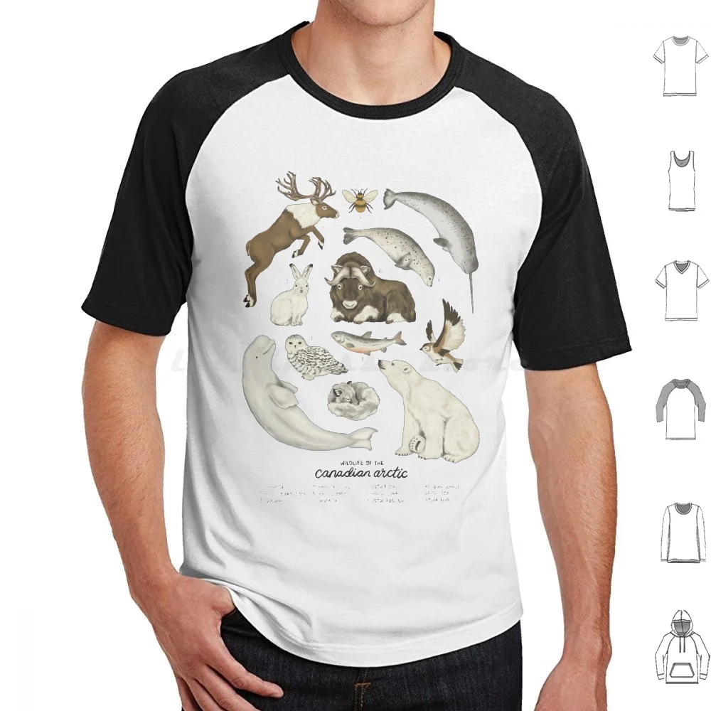 Wildlife Of The Canadian Arctic T Shirt Cotton Men Women DIY Print Wildlife Nature Fauna Animals Arctic Canada Amy Chart