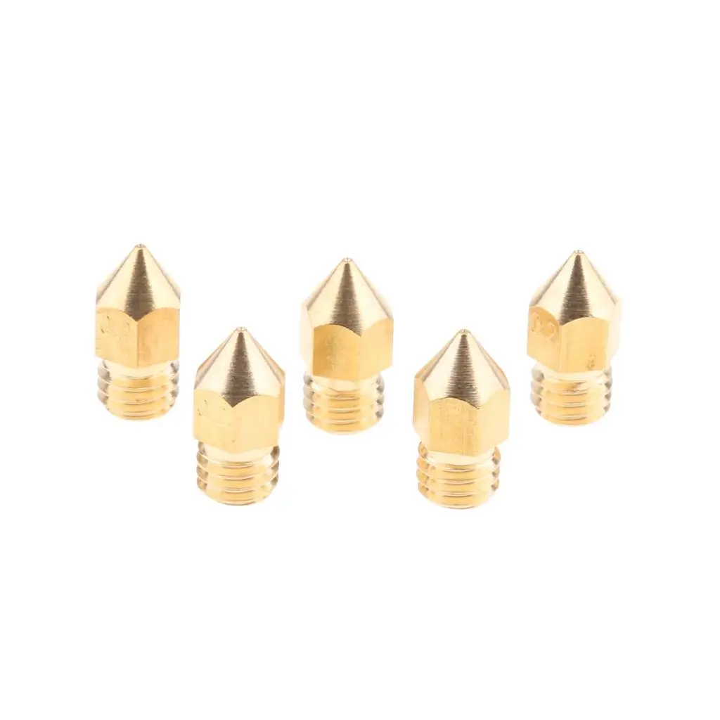 5Pcs MK8 Extruder Nozzle Print Head 0.2/0.3/0.4/0.5mm for 1.75mm Filament