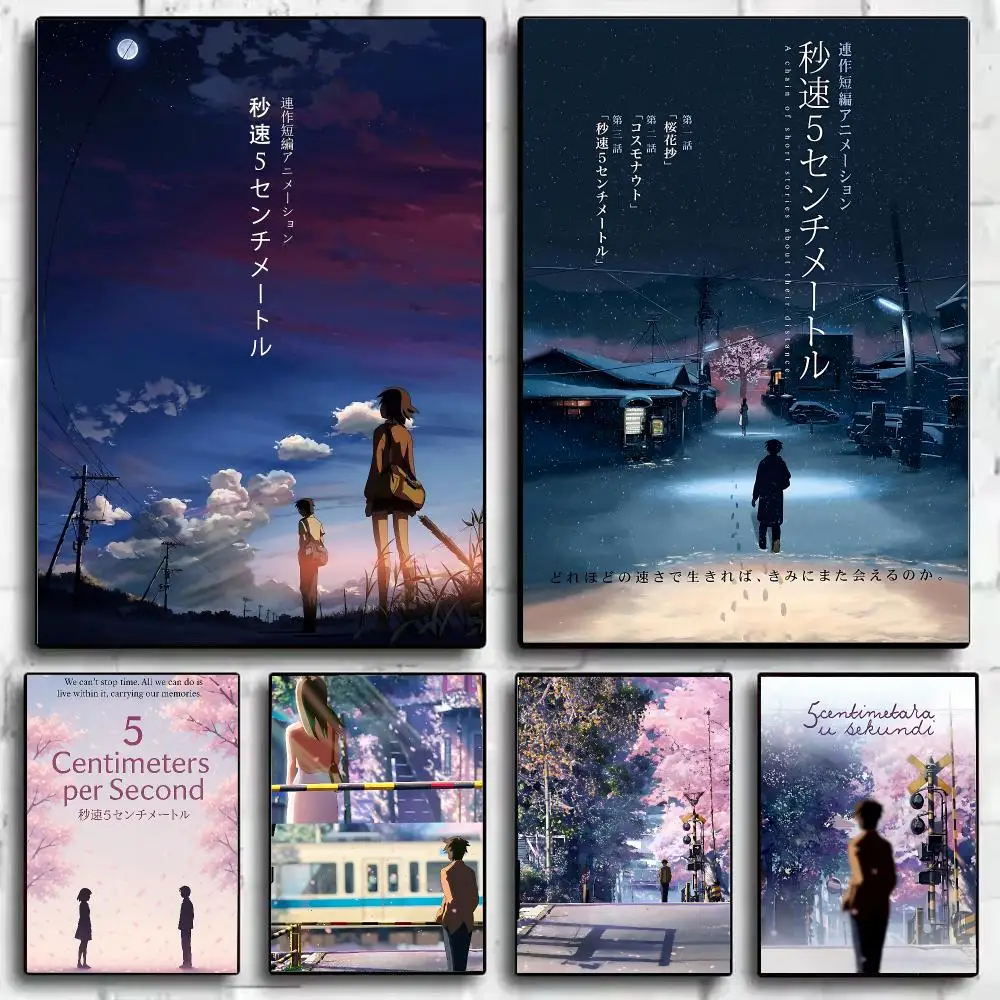 Anime Movie 5 C-Centimeters Per S-Second Poster Wall Art Print Sticker for Bedroom Living Room Dorm Office Modern Home Decor