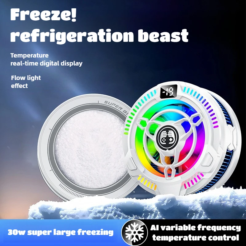 FS11 30W High Power Mobile Phone PUBG Game Cooler with Display Semiconductor Refrigeration Cooling Radiator for IPhone Android
