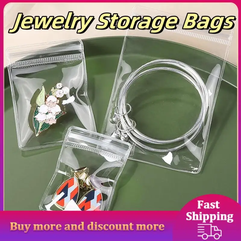 Transparent Jewelry Package Bags Thicken PVC Anti-Oxidation Organizer Display Packaging Storage Self Sealing Pouches Christmas