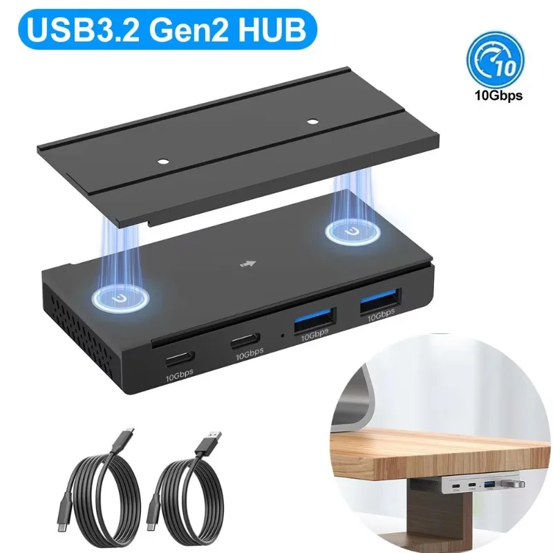 

USB HUB Desk Magnetic USB3.2 USB3.0 Splitter Adapter High Speed Data Transfer For MacBook Pro iMac Pro PC Laptops Accessories