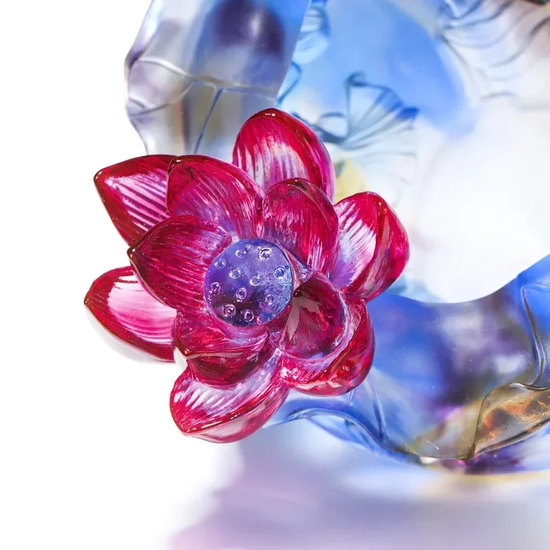 y17-glazed lotus pond moonlig cornucopia handicraft ornament foyer key storage tank