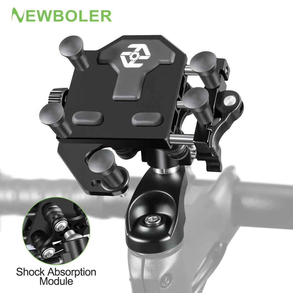 

Motorcycle Phone Holder Aluminum Alloy Universal Shock-Absorbing Motos Handlebar Navigation Bracket Rotary Adjustable Stand