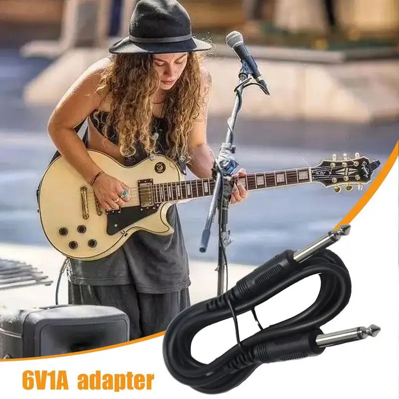 Przewód do gitary elektrycznej 6-częściowy kabel audio do gitary 1/4 cala Kabel gitarowy Przewód głośnikowy do instrumentów gitarowych Przenośny przewód audio stereo