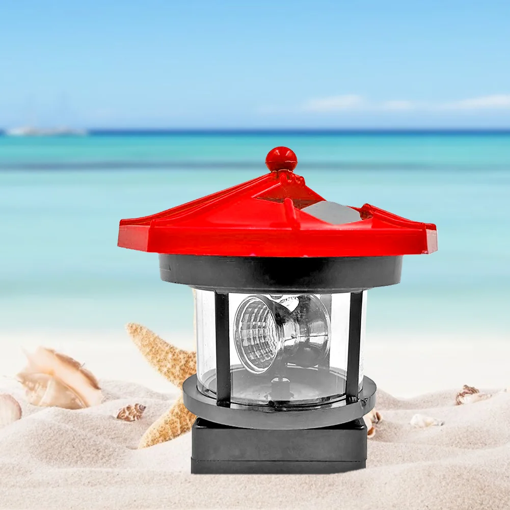 

Practical Smart Sensor Lighthouse Beacon Solar LED Light Multi-functional Classic Outdoor Decor Rotating Beam Lamp