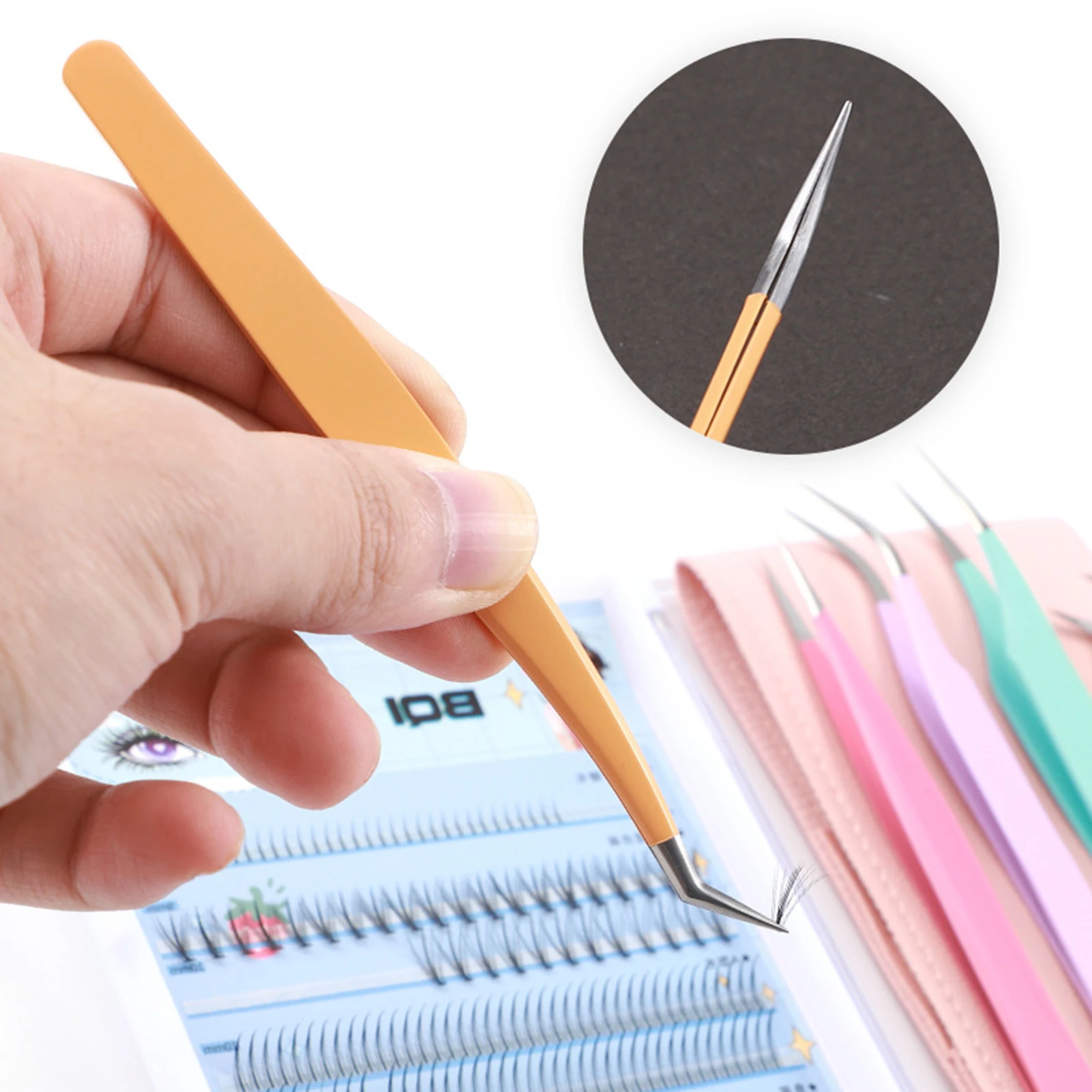 1-5 stks Professionele Wimper Pincet DIY Lash Extension Gereedschap Hoge Precisie Rvs Valse Wimper Pincet make-up salon