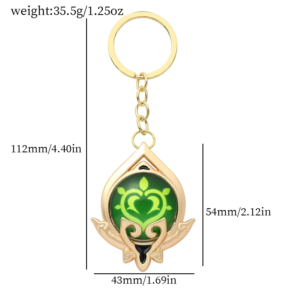 Genshin Impact Account Keychain Anime Game Genshi Impact Vision Element God\'s Eye for Men Key Chain Kids Accessories Key Ring