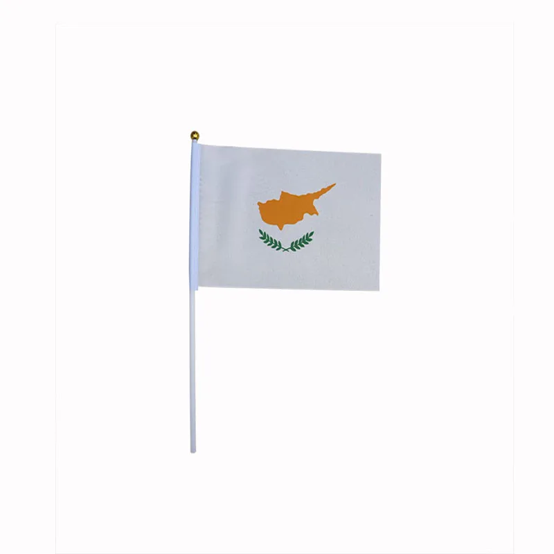 14*21 CM Cyprus Hand Waving Flag Banner For Celebration 100PCS/LOT