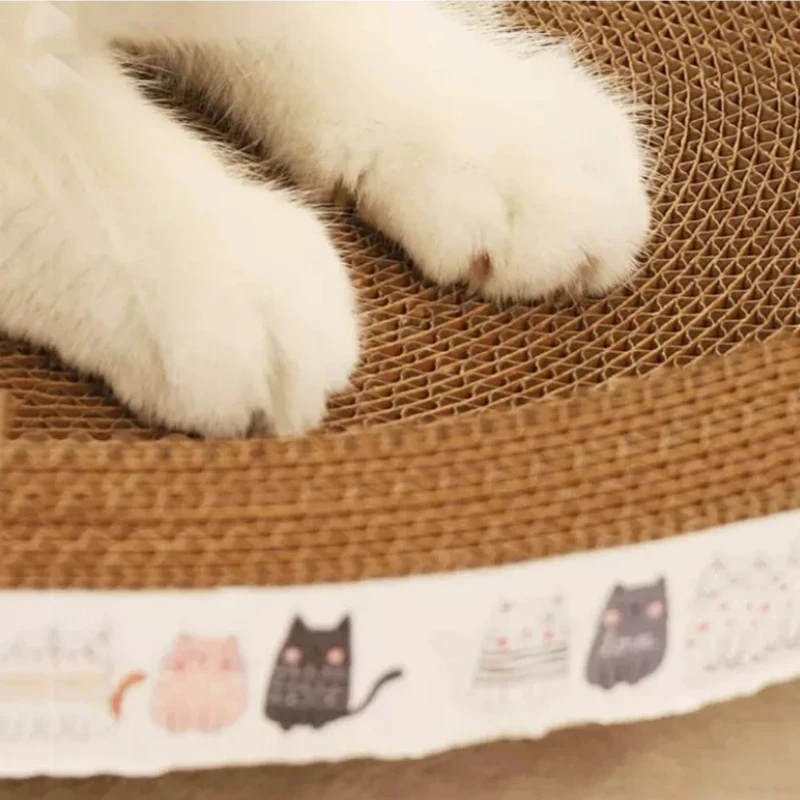 Corrugated Cat Scratcher Cardboard Oval Cat Scratch Pad Bowl Nest for Indoor Bed Cats Grinding Claw Round Cats Scratching Board