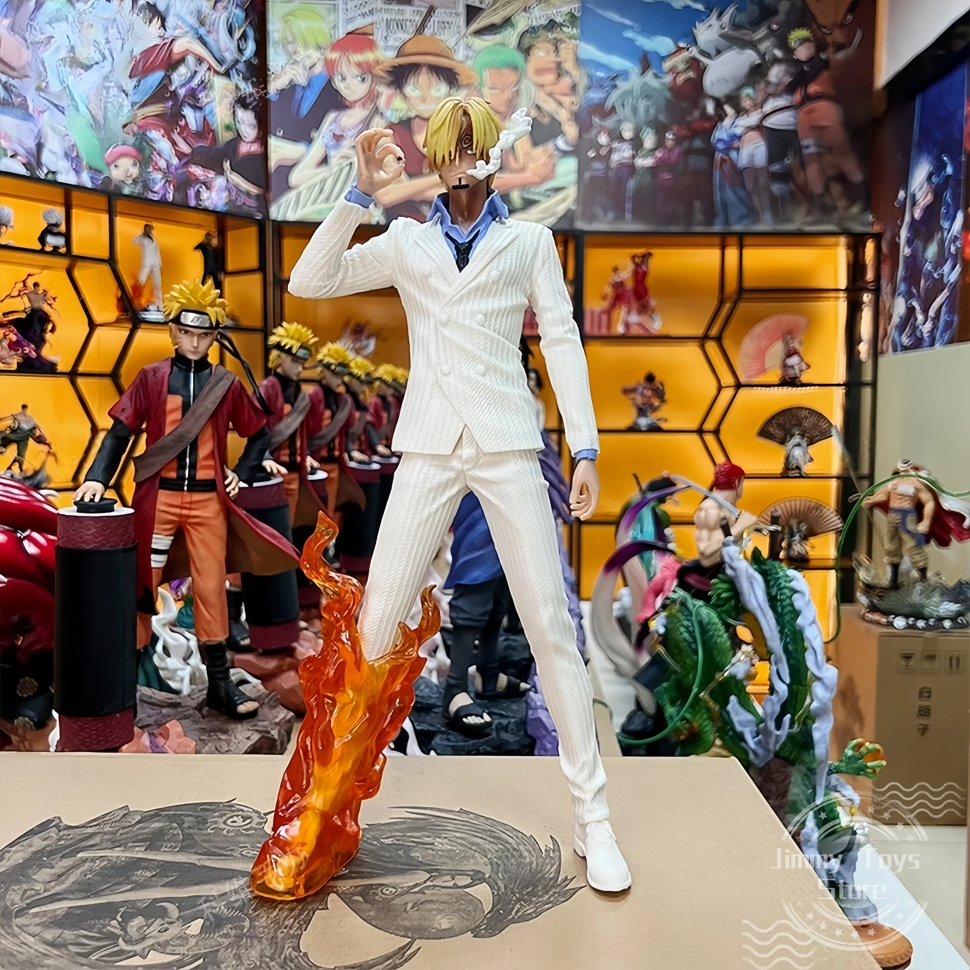 Action Figure One Piece Anime Figures 32cm Vinsmoke Sanji Diable Jambe GK Statue PVC Model Collection Children Dolls Gifts Toys