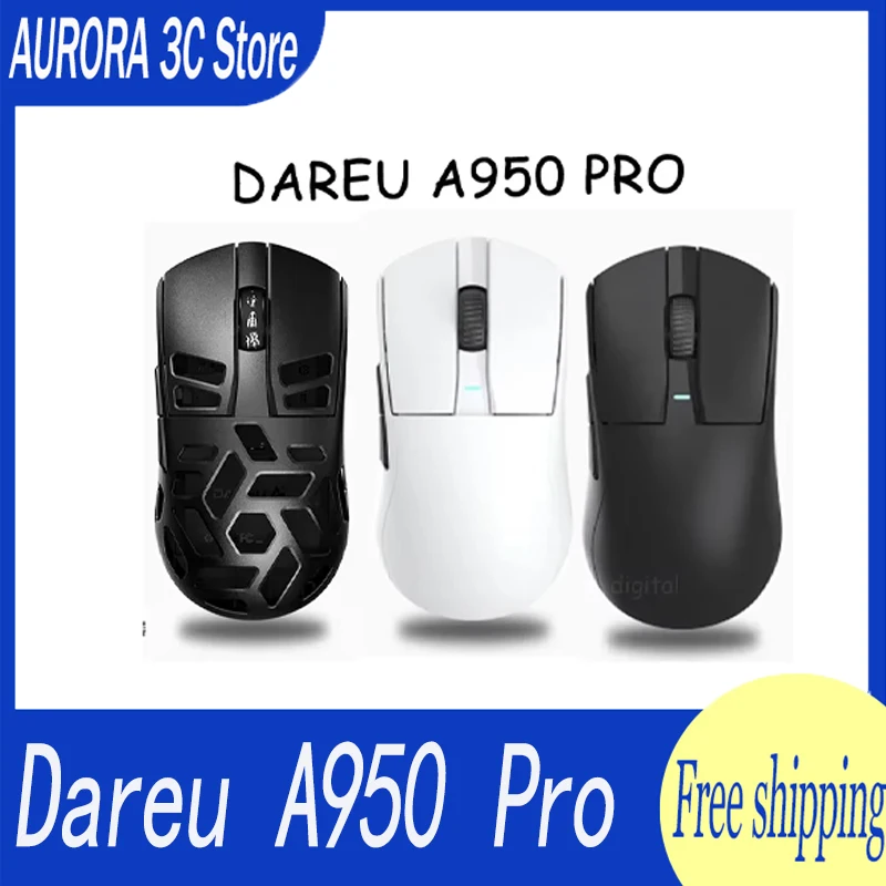 

Dareu A950 Pro 4k Mouse Wireless Bluetooth Paw3395 Portable Tri-Mode Rgb Gaming Mouse For Computer Pc Office Mac Win Mice Gift