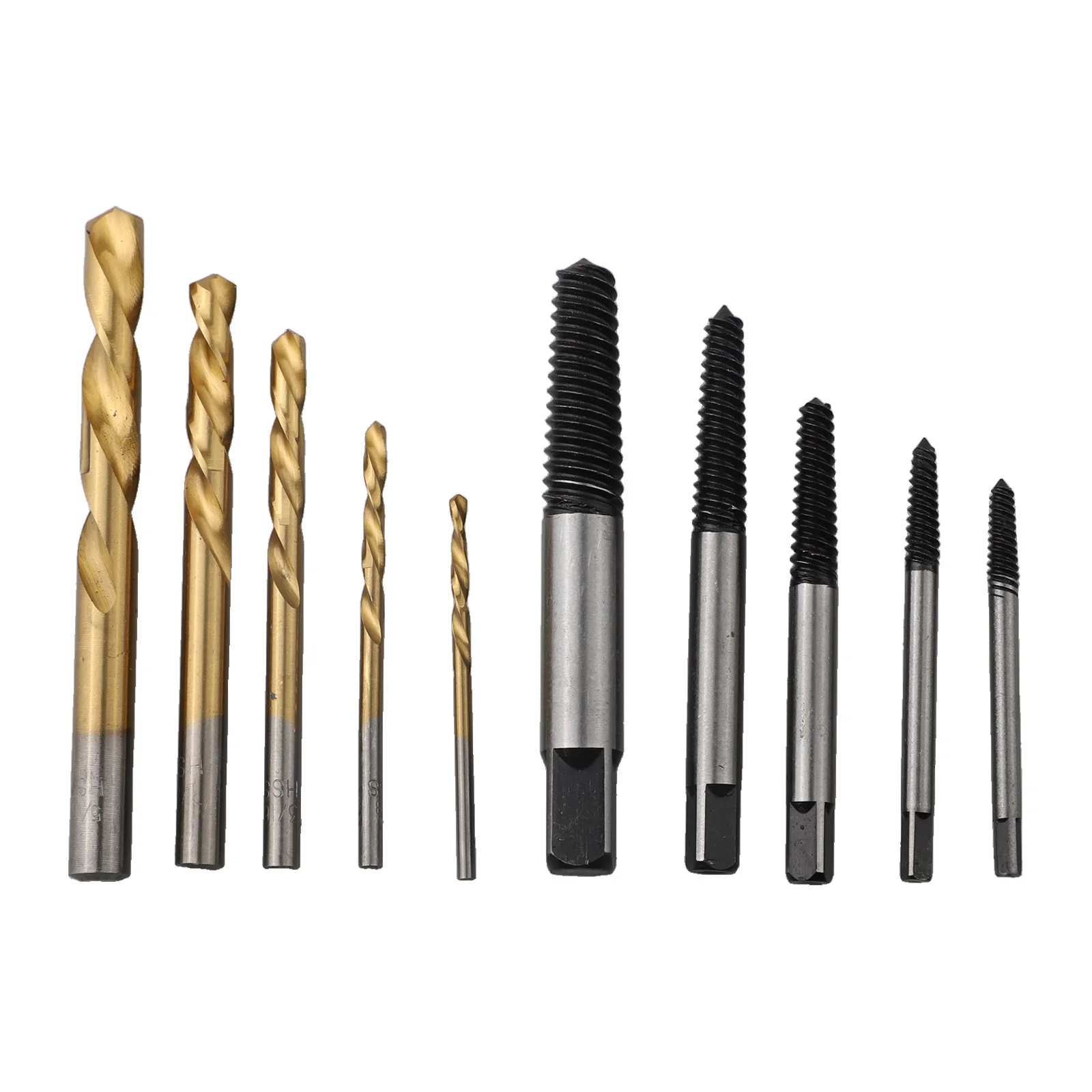 /10Pcs /Spiral /Flute Screw Extractor Set HSS Drill Bits For Broken Damaged Stripped Screws Removal Tool Kit