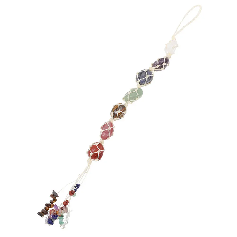 

Colorful Stone Car Hanging Decor Decoration Ornaments Tail Pendant Wall-mounted Chakra Natural Pendants