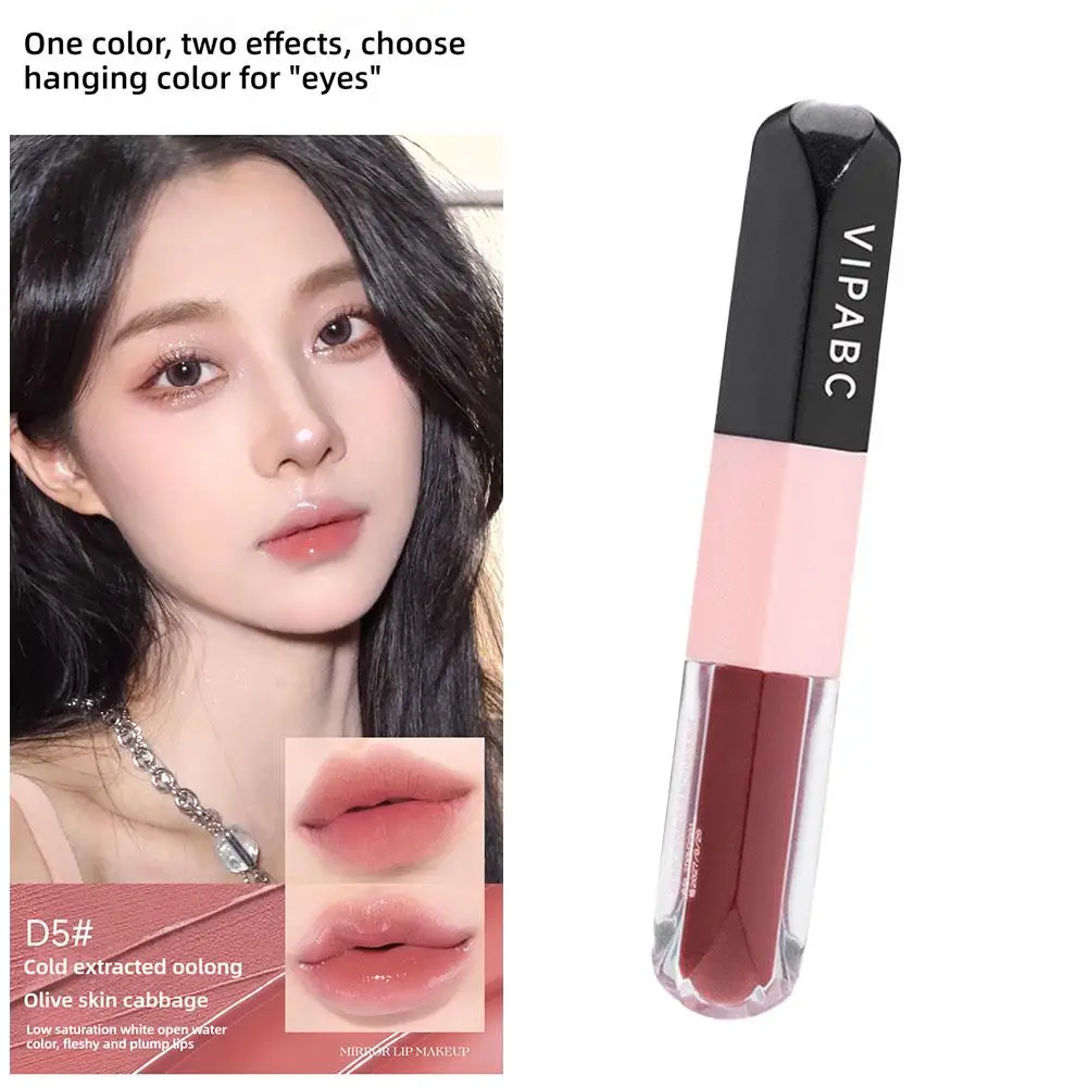 Nawilżające trzymające lusterko Dudu Lip Essence Lip Makeup Glaze Honey Mud Lip Raincoat Lip Mouth Matte Double Red Mist W1o0