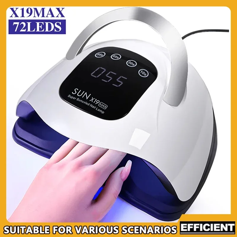 72LED الأشعة فوق البنفسجية مسمار الفن مصباح المهنية عالية الطاقة مجفف الأظافر مع جهاز استشعار لعلاج سريع هلام البولندية تجفيف مثالية لصالون الأظافر