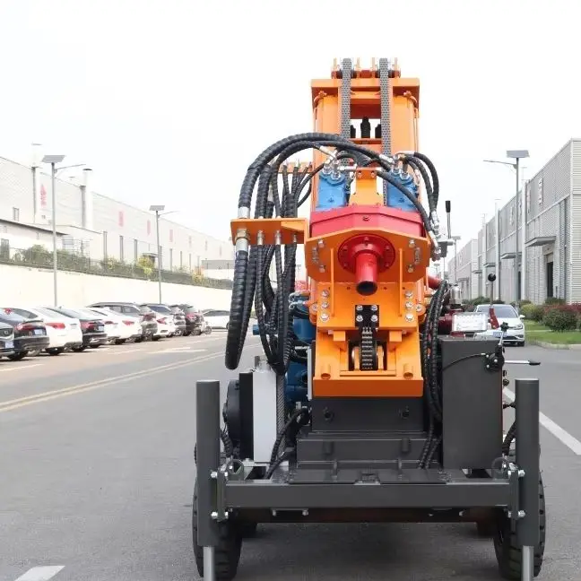 Customized 200M Water Borehole Drill Wheel Crawler Diesel Hydraulic Portable Vibration Reduction Design Water Well Drilling Rig