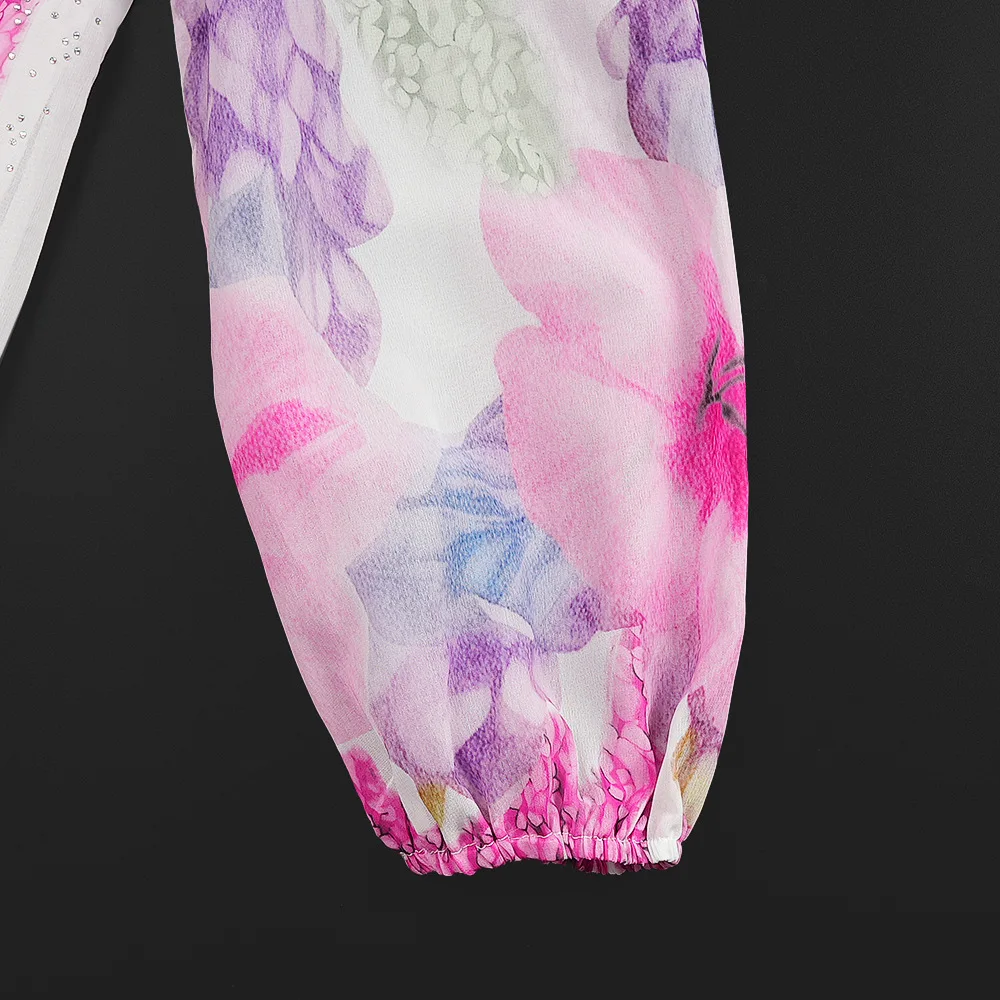 فساتين شيفون بأكمام طويلة للنساء للحفلات الراقصة فساتين سهرة أفريقية Dashiki ملابس منقوشة دبي تركيا عبايات قفطان إسلامية #6