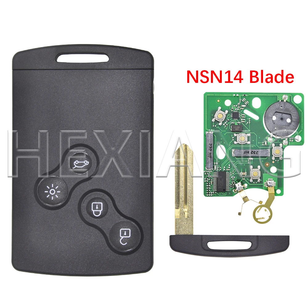 Hij Overhandigt 4a Pcf7945/7953M Chip 433Mhz Nabijheid Auto Externe Sleutel Voor Renault Captur 2013-2017 Clio Iv 2009-2015