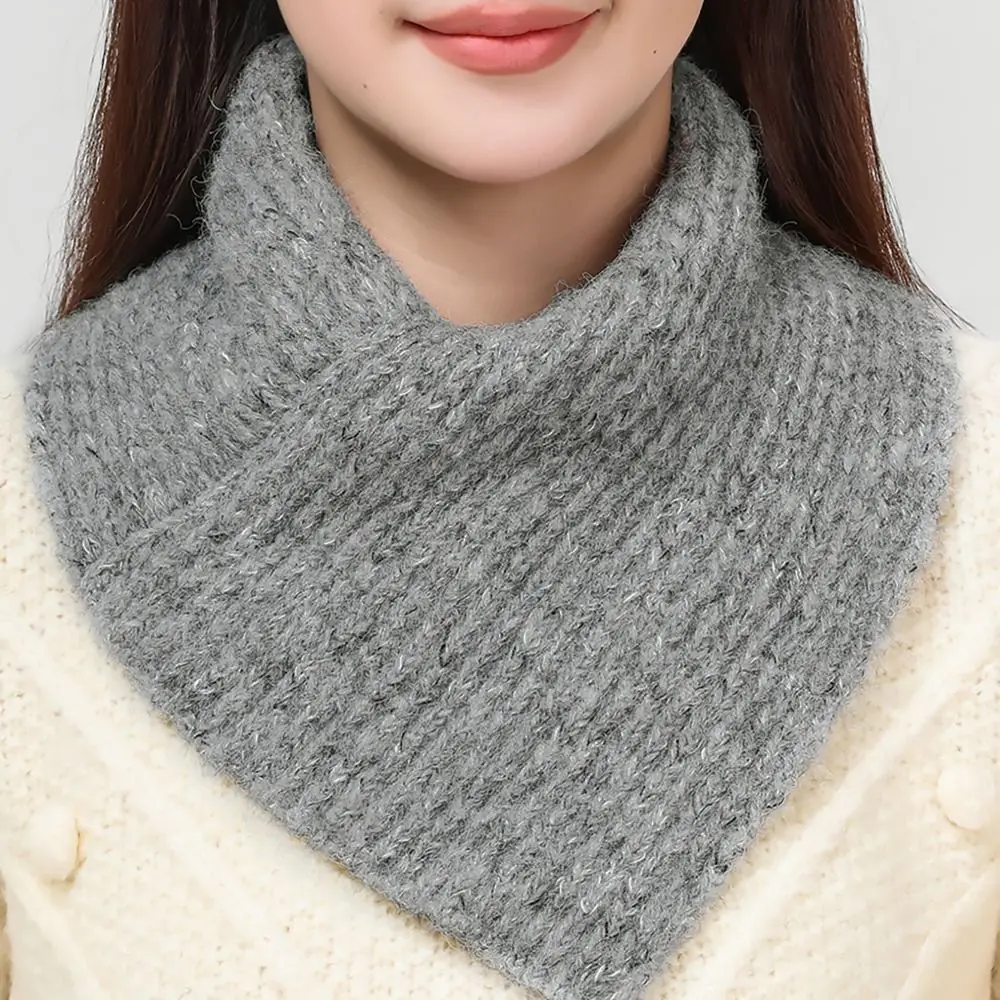 Fashion OL Winter Warm Neck Warmer Scarf Windproof Solid Color Neck Muffs Knitted Fake Collar for Women Girls