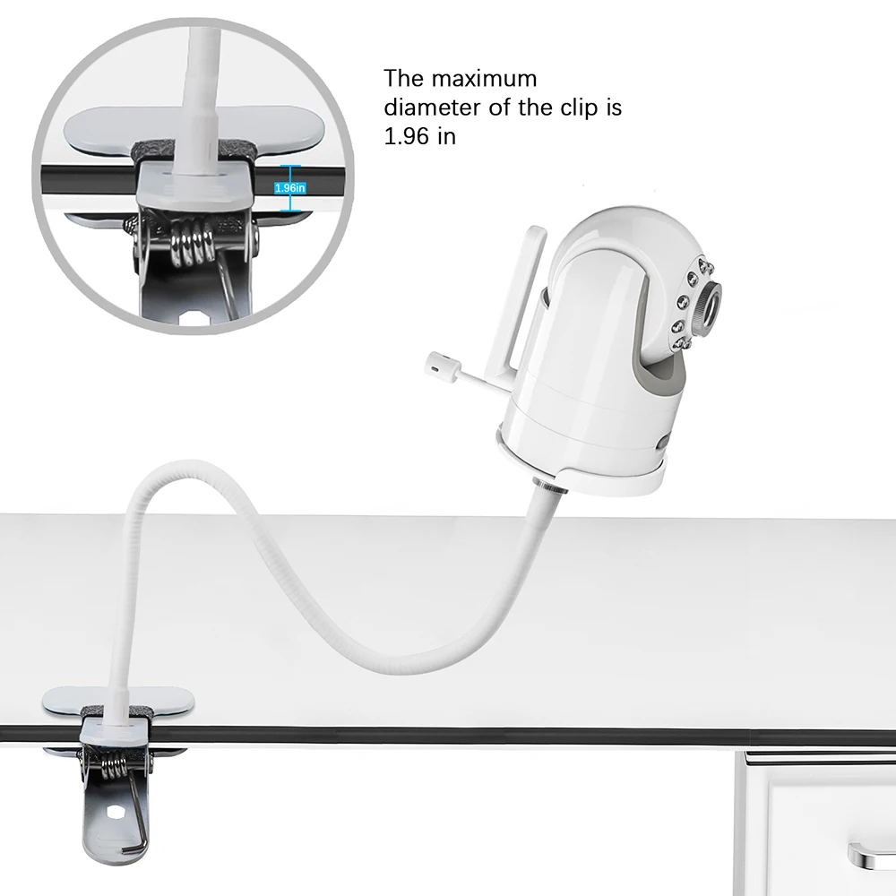 Clip Mount Stand Compatible with Infant DXR-8 and DXR-8 PRO Baby Monitor Camera Holder Flexible Twist Attaches Crib Cot Shelves