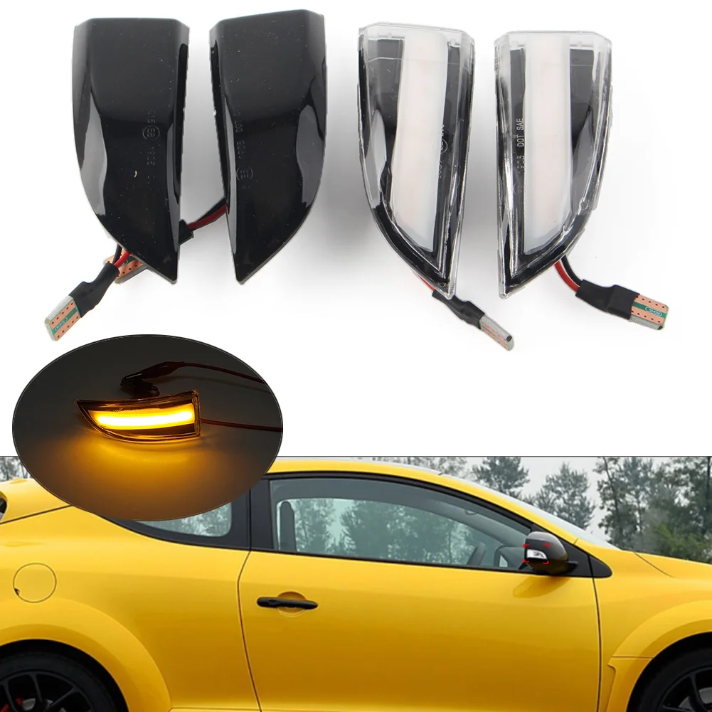 2X Car LED Dynamic Side Mirror Sequential Light For Renault Scenic III Megane MK3 Laguna III X91 Fluence Latitude