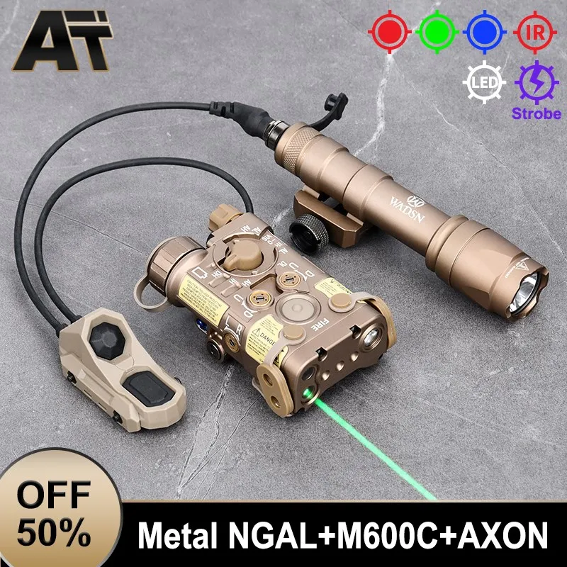 Tactical All Metal NGAL Laser WADSN M600C M300A Flashlight With AXON Dual Function Switch Fit 20MM Rail Airsoft Weapon LED Light