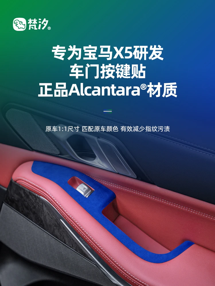 

For Bmw X5 2024 Alcantara Door Button Decoration Sticker