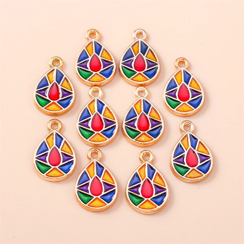 

20pcs 11x16mm Cute Enamel Water Drop Charms Pendants for Jewelry Making Drop Earrings Necklaces Bracelets DIY Crafts Accessories