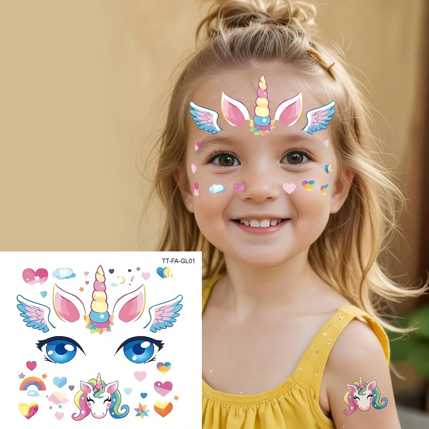 Cartoon Animal Face Tattoo Stickers Waterproof Non Toxic for Kids Festival Stage Makeup Party Performance view 3