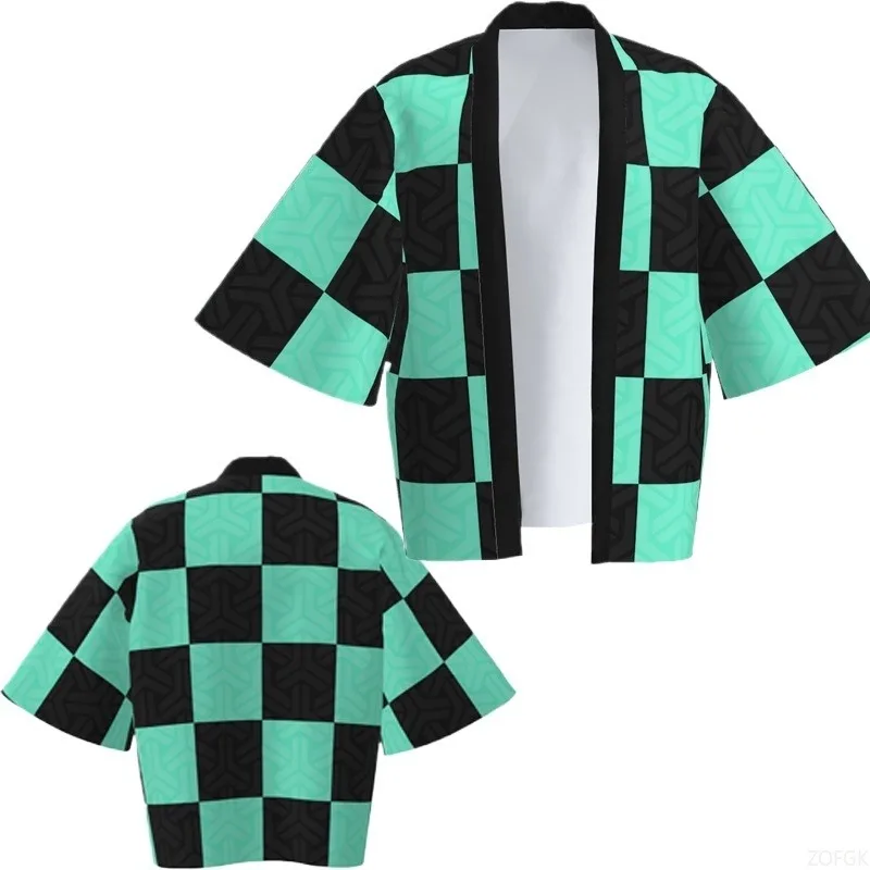 Demon Killer Cartoon Kimono Style Jacket Anime Cape Half Sleeve Cardigan image 5
