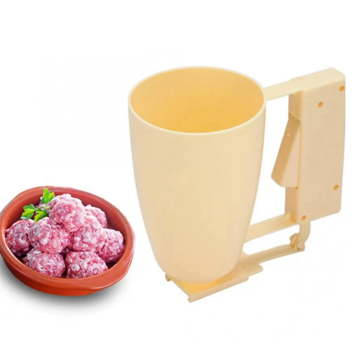 AA88 Middle Eastern Meatball Maker Handheld Batter Dispenser Meatball Maker Creamy-White