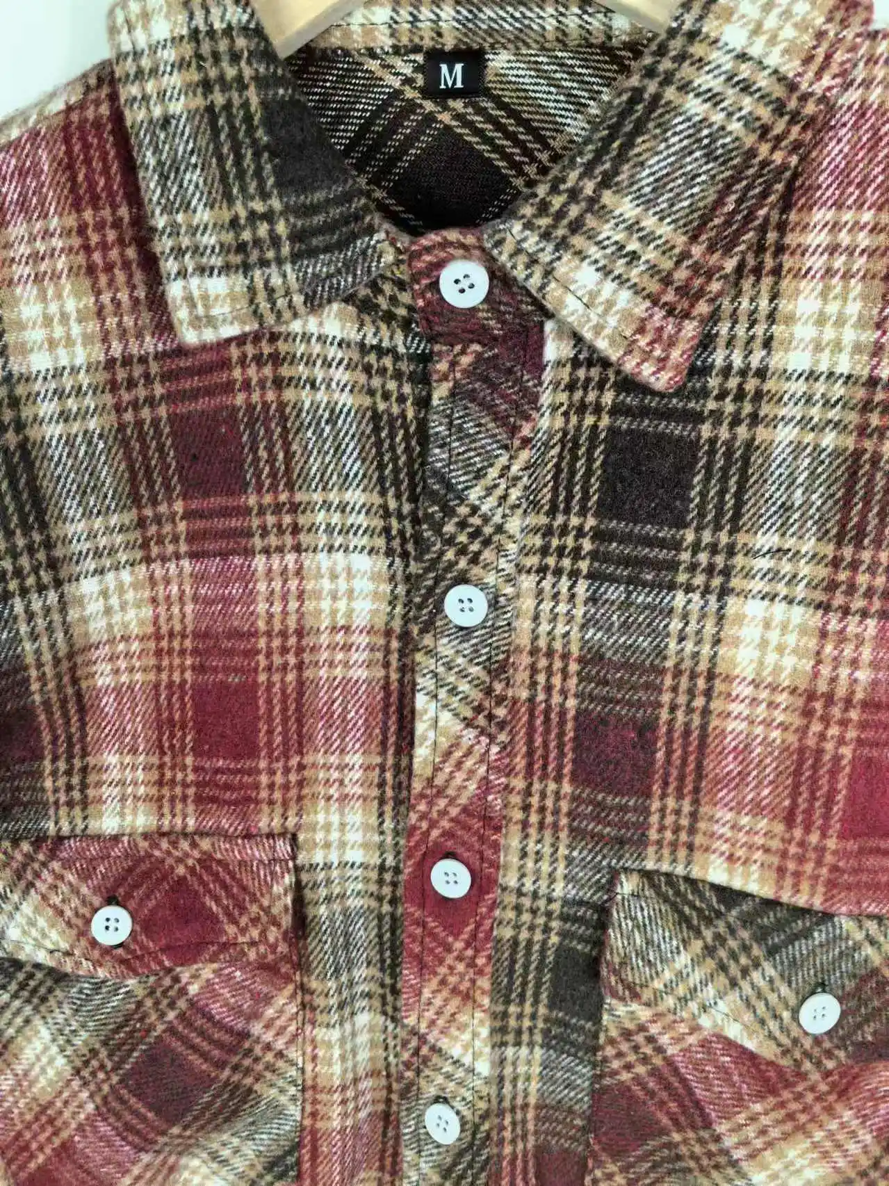 Autumn  Retro Tooling Plaid Shirt Men's Fashion Frosted Flannel Pure Cotton Washed Old Pocket Long Sleeve Casual Blouses